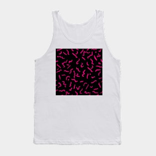 Artistic Squiggle Colorful Print Pattern Pink Tank Top